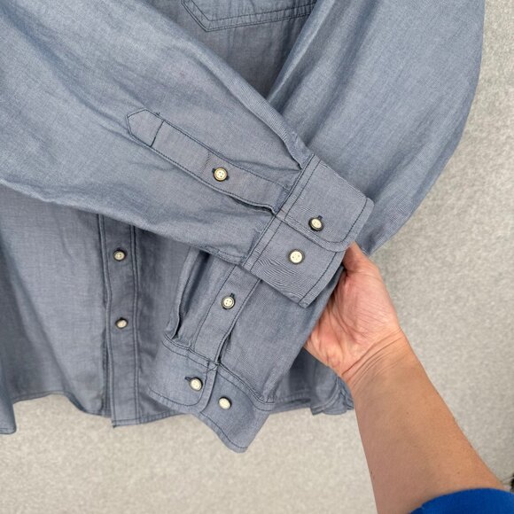 5.11 Tactical Mens Buckshot Chambray Shirt Size XL Blue Snap RAPIDraw Placket - Picture 5 of 13